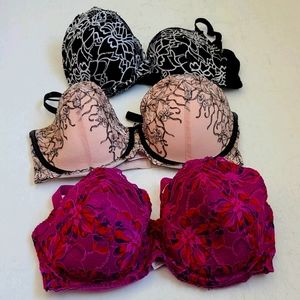 Set of three lace bras